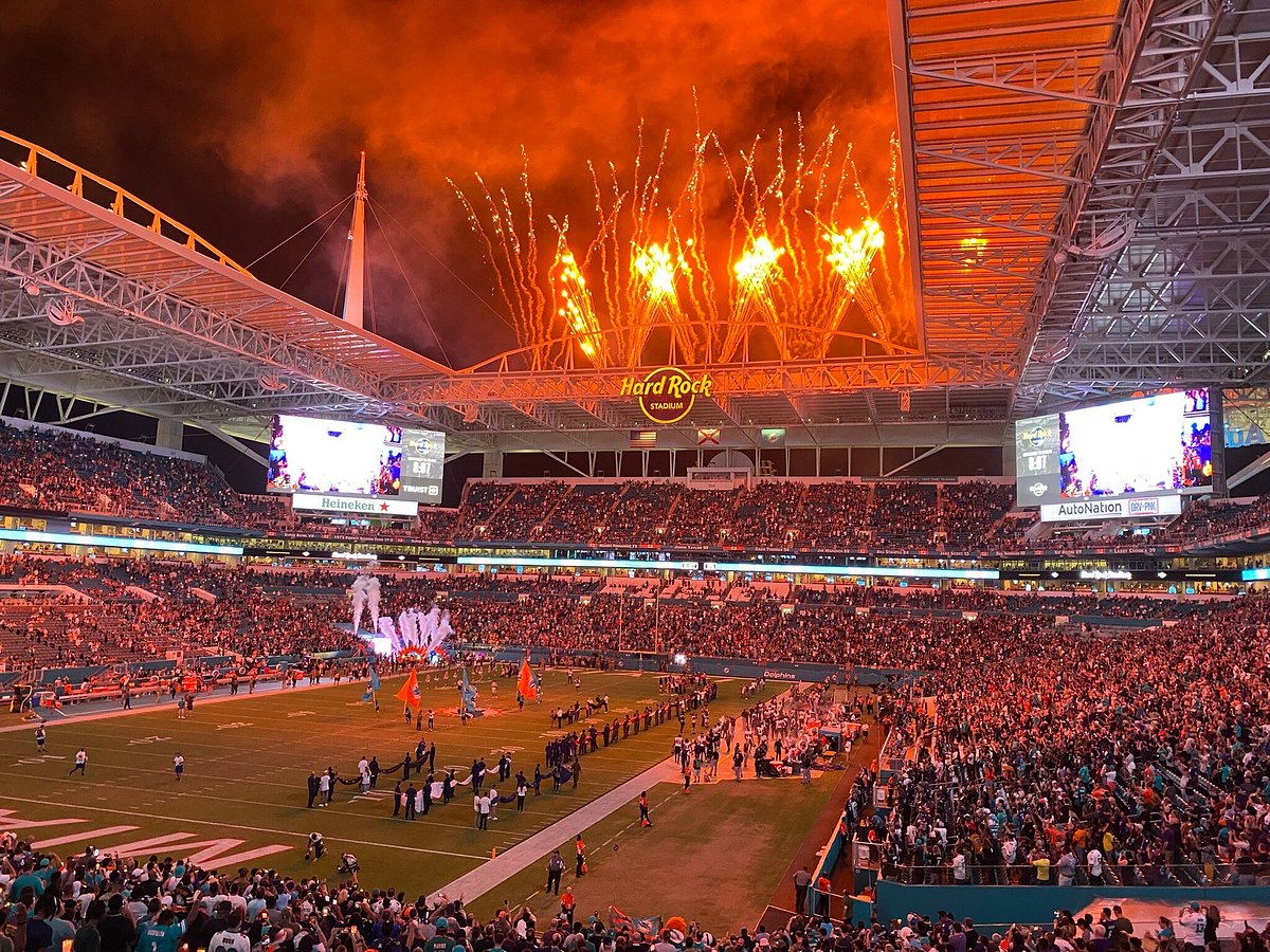Professional football stadium viewed from the stands